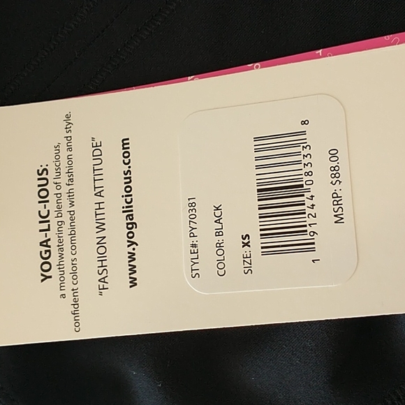 Yoga-Lic-Ious High Waisted Side Peek Yoga Pants XS Black - Picture 10 of 14
